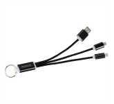Metal 3-in-1 Charging Cable with Key ring