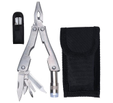 Metal Multi-Function Pliers With Tools & Flashlight In Case