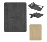 Woodgrain Wireless Charging Mouse Pad With Phone Stand