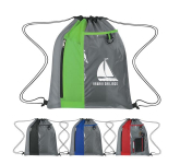 Drawstring Backpack With Clear Pocket