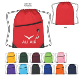 Hit Drawstring Bag With Front Zipper