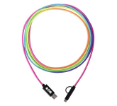 3-In-1 10 Ft. Rainbow Braided Charging Cable