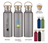 21 oz. Liberty Stainless Steel Bottle With Wood Lid