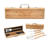 BBQ Set In Bamboo Case